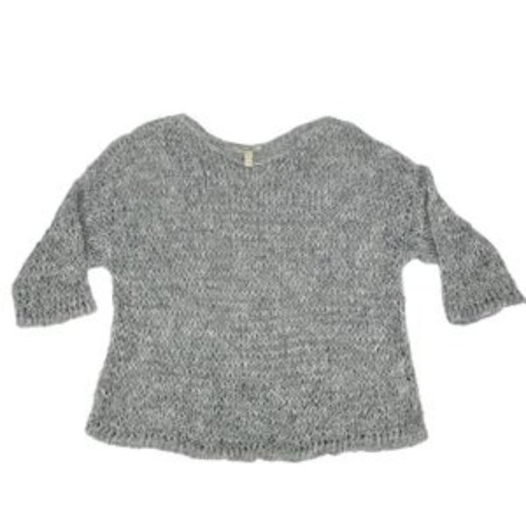 Eileen Fisher Open Knit Boxy Fit Sweater Gray L - Picture 1 of 5